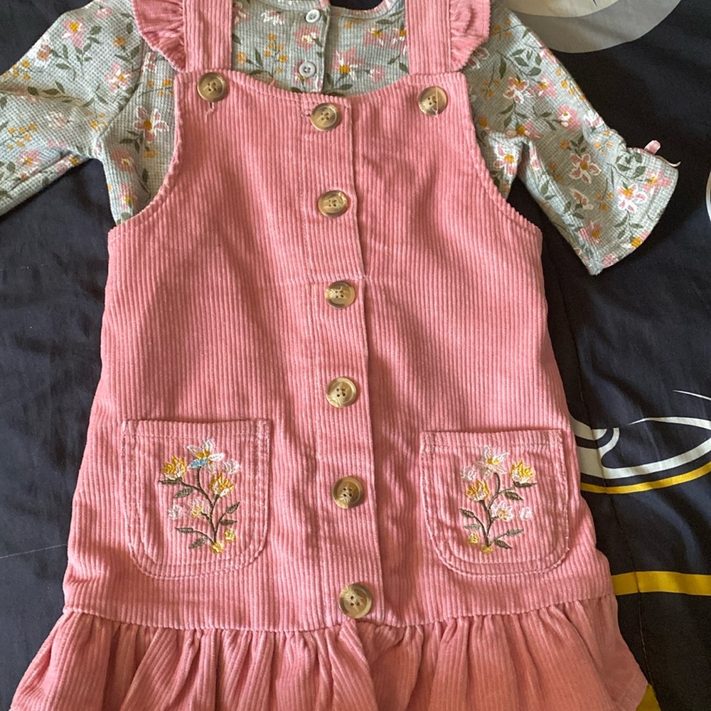 Little Girl size 5 corduroy pink dress jumper